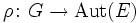 \rho\colon G \to \mathrm{Aut}(E)